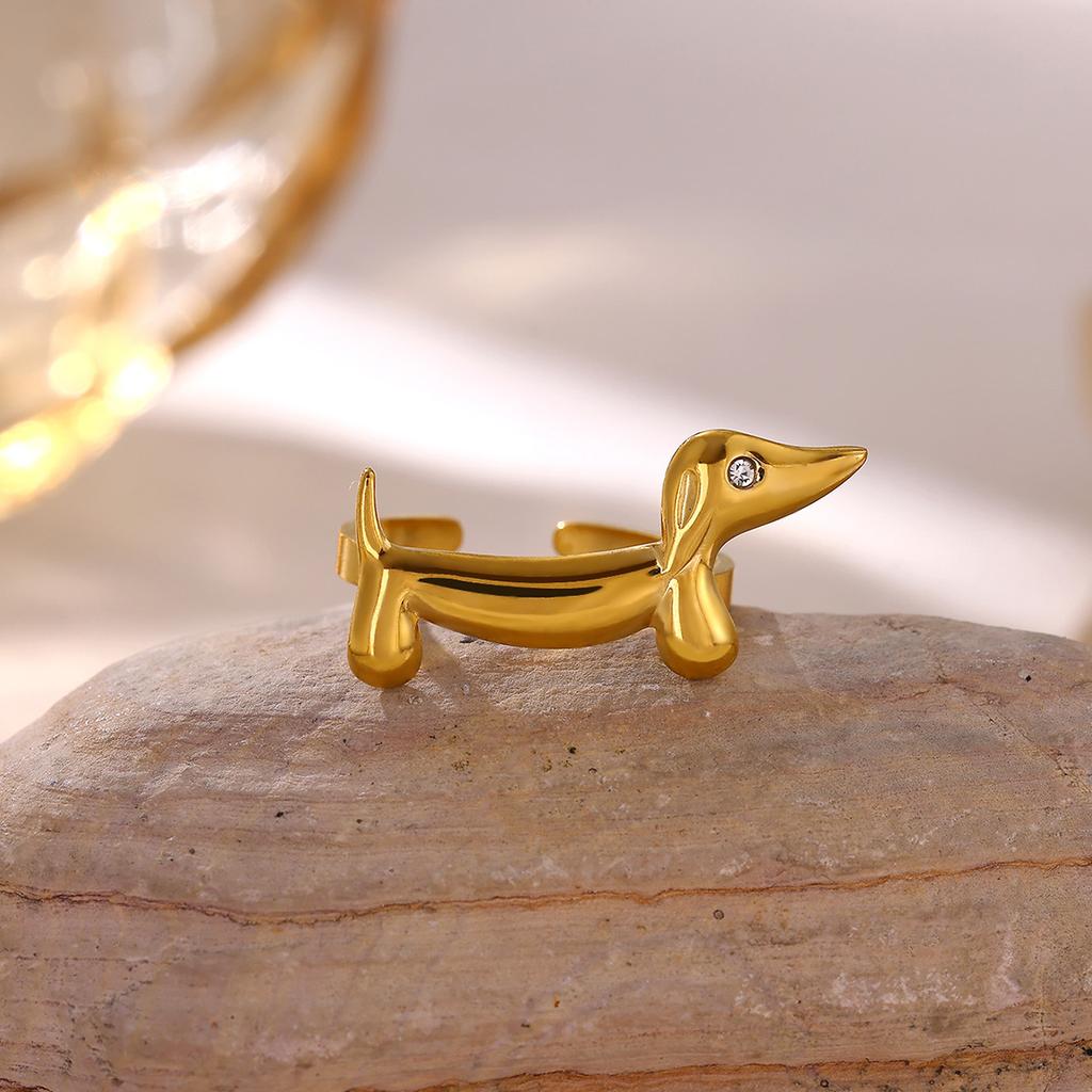 Geometric Gold Color Ring For Women Minimalist Stainless Steel Anillos Asymmetrical Hollow Punk Rings Fashion Jewelry Party Gift