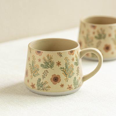 French Ceramic Cup High Value Handmade Cup Exquisite Coffee Cup Large Capacity Breakfast Cup Household Cup Water Cup Tea Cup