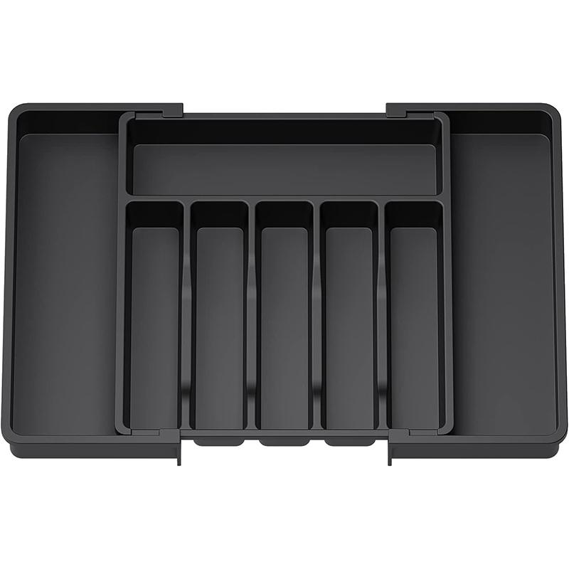 Expandable Utensils Tray Kitchen Cutlery Storage Box Knife Holder Plastic Tray Fork Spoon Divider Drawer Box Tableware Organizer