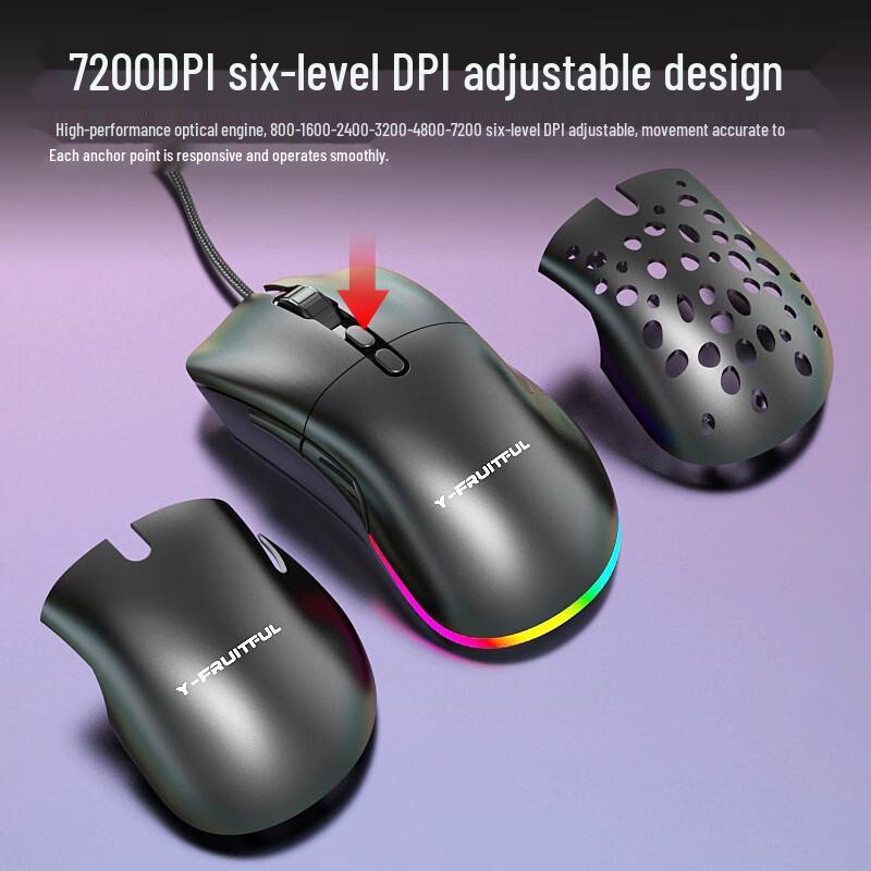Y-FRUITFUL M7 Honeycomb Wired Gaming Mouse