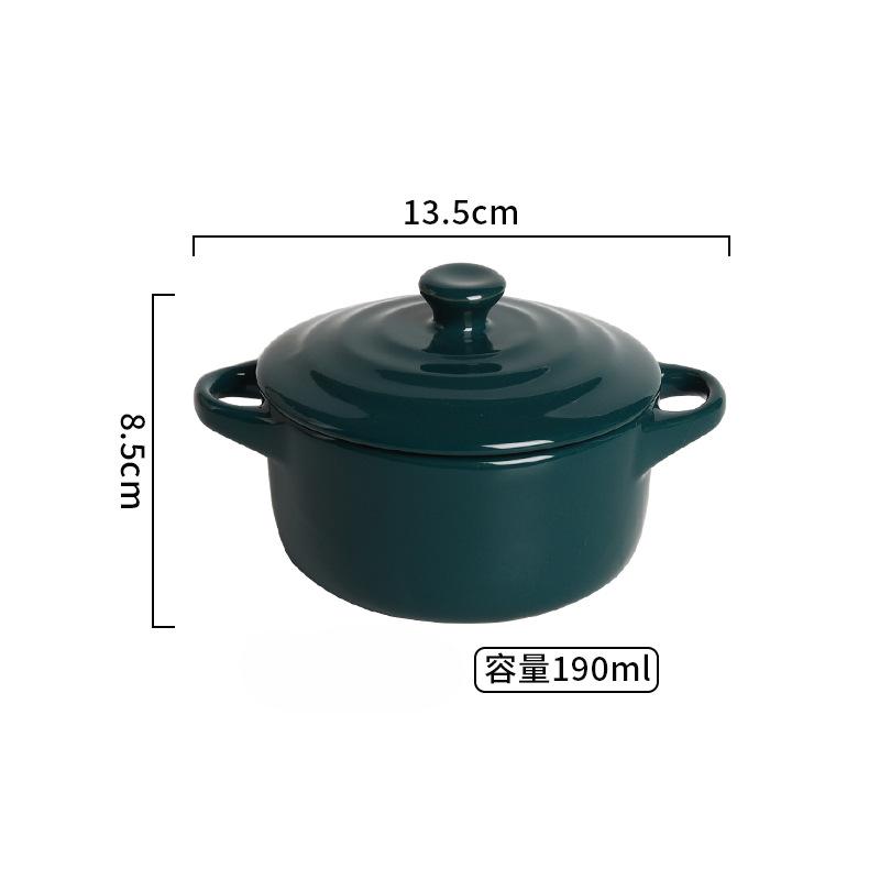 Water Separated Stewing Cup Light Luxury Ceramic Double Ear Stewing Pot with Lid Household Special Bowl