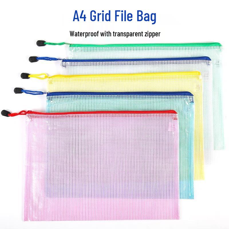 Farbige wasserdichte Mesh-Dokumententasche mit Reißverschluss