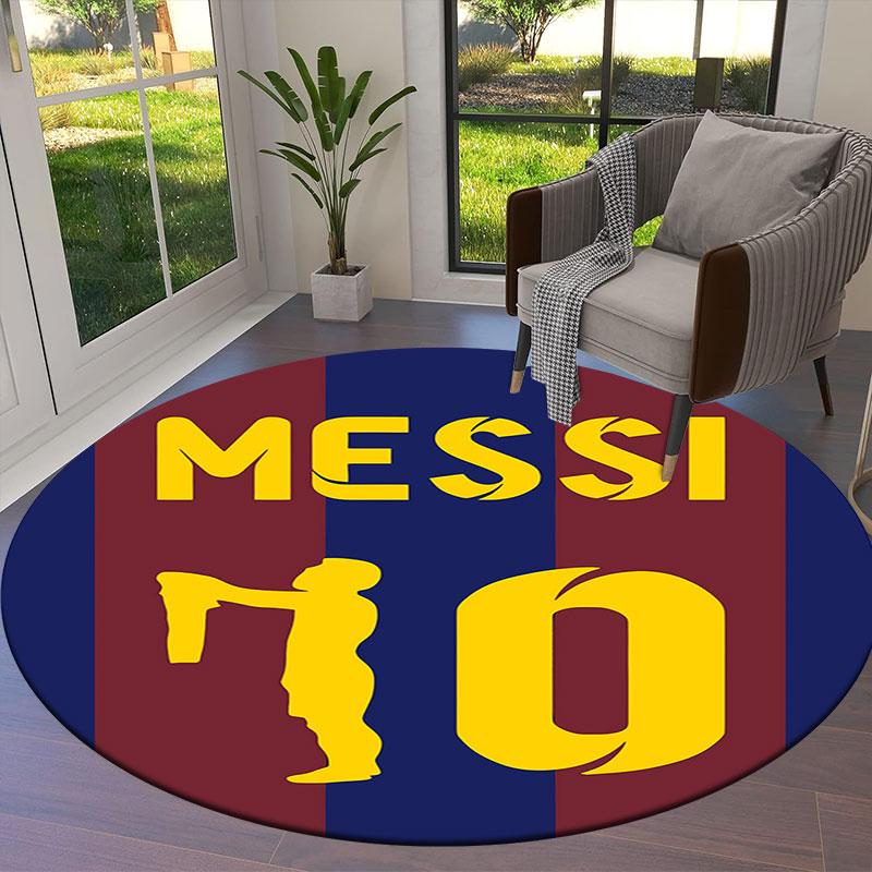 Messi Round Area Rug,Carpet Rug for Living Room Bedroom Sofa Playroom Decor,Non-slip Floor Mat