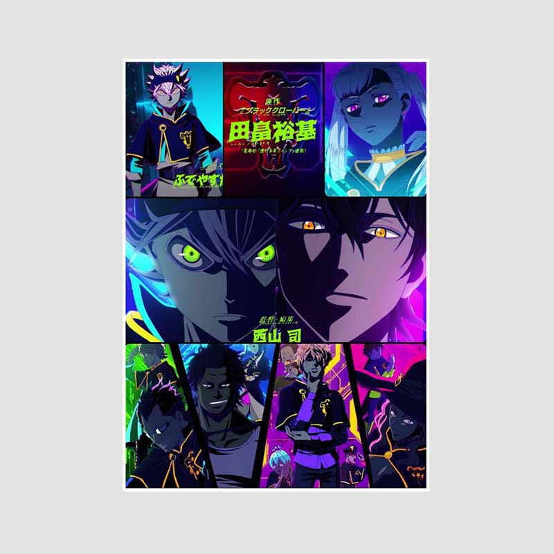 DIY Bar Home Decor Mural White Paper Classic Anime Black Clover Yami Posters HD Prints Living Room Decoration Painting Pictures Gifts