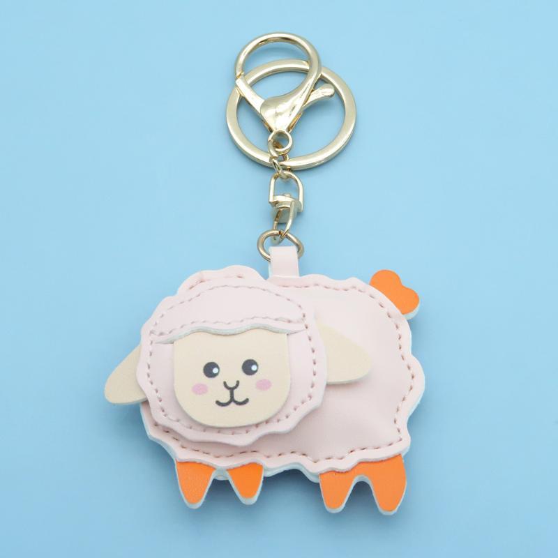 1Pcs Cute Cartoon Sheep Hanging Ornament 2027 Year Of The Sheep Pu Leather Pendant For Key Accessory Holiday Party Favor