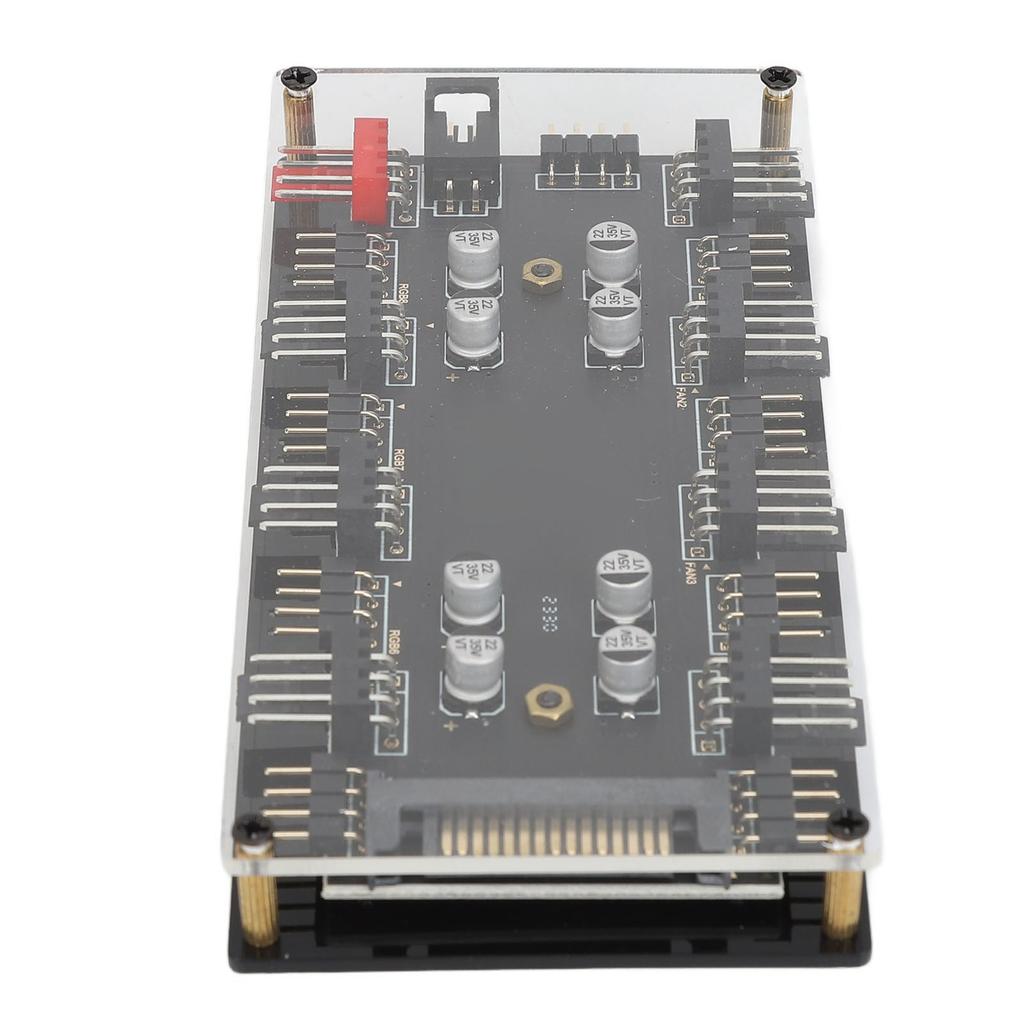 12V 4PIN ARGB PWM Hub Professional 2 In 1 RGB Dimming PWM Temperature Control Speed Regulation 8 Ports for Computer