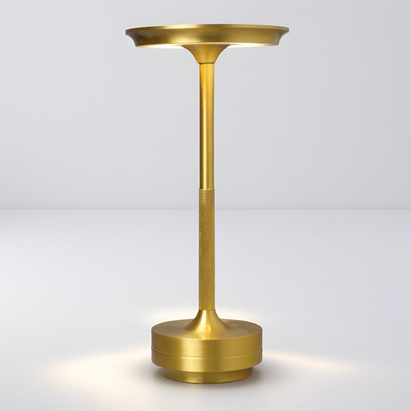 Minimalist I-Shaped Metal Table Lamp with LED Rechargeable Touch Control