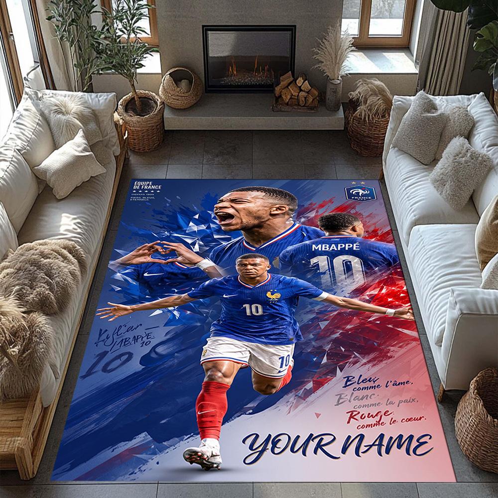 Mbappe Customize Your Name Floor Rug Office Rug Perfect For Game Room Balcony Playrooms Hallway Antislip Carpet Decorate Offices