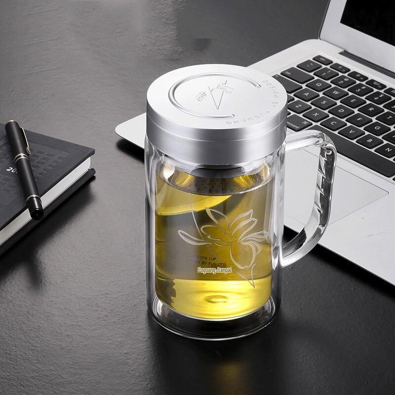 Fuguang Double-Layer Glass Office Cup
