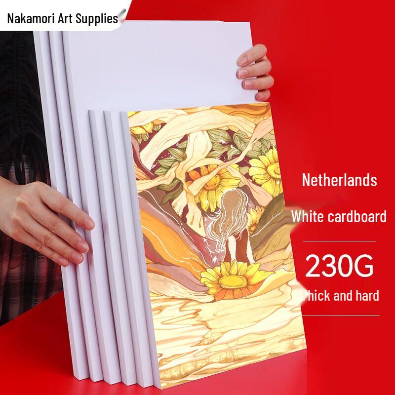 ZhongSheng A4 Dutch White Cardstock Paper for Markers (230g, 50 Sheets)