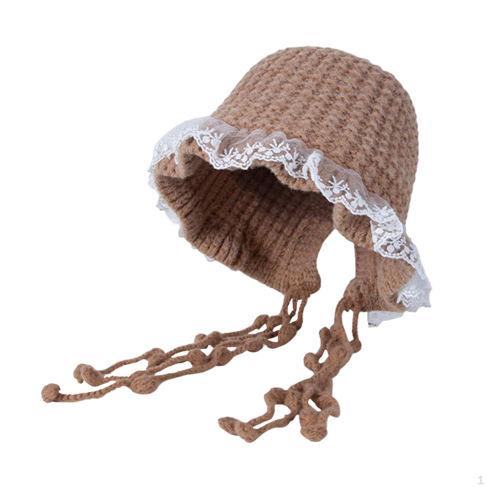 

Женская вязаная шапка крючком с кисточками для защиты ушей, модная шапочка для активного отдыха хаки