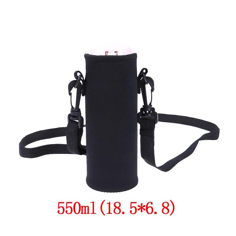 2000ML Water Bottle Cover Carryall Pouch w/Strap Neoprene Water Bottle Carrier Insulated Carryall Pouch Holder Shoulder Strap Black