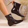 Fashion Flats Women Ankle Stretch Boots Shoes Female Zippers Footwear Pointed Toe Ladies Short Modern Boots Shoes