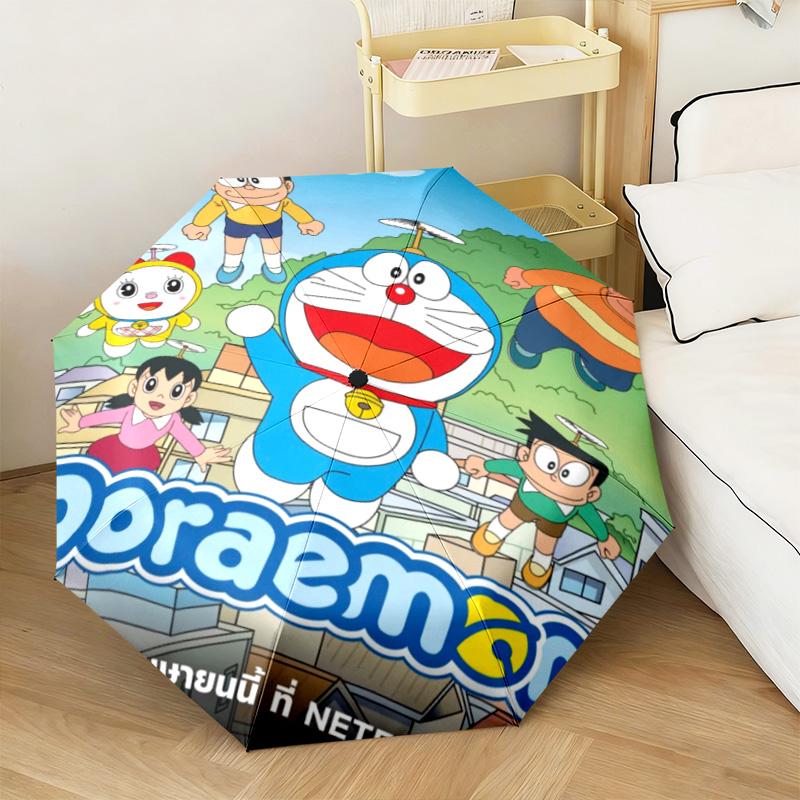 1PC Doraemon  Automatic Umbrella - Suitable Travel Outdoor Portable Umbrella Birthday Gift Daily Essentials