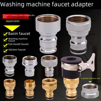 Washing Machine Faucet Adapter: 4 To 6 Points Connector for Inlet Pipe and Car Wash Basin