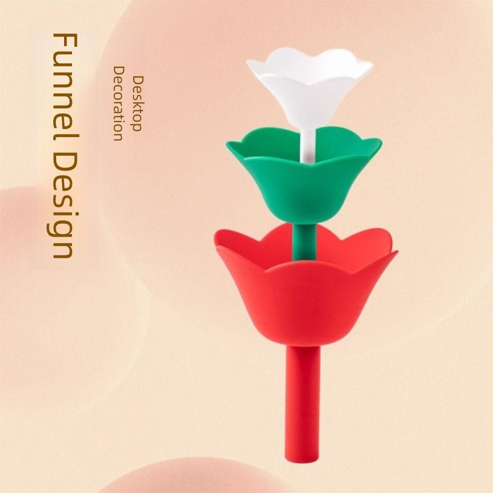3Pcs/Set Creative Flower Shaped Funnel Portable Silicone Funnel Set Wine Funnel  Kitchen Baking