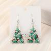 1Pair Christmas Drop Earrings Creative Acrylic Cute  Cat Tree Raccoon Fashion Jewelry For Woman Girl Holiday Birthday Gift