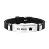 Cross-border stainless steel luminous crown couple necklace set, personalized design sense of fashion, leather titanium steel bracelet