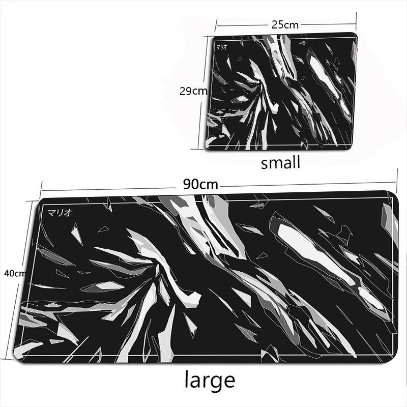 Black And White Gaming Mouse Pad Large Office Table Mat Computer Deskpad Gamer MousePad Locking Edge Keyboard Desk Mats 90*40mm