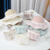 Lace Children Beach Straw Hat Wide Brim Sun Hat Outdoor Straw Bag Cap Set for 2-8 Years Kids
