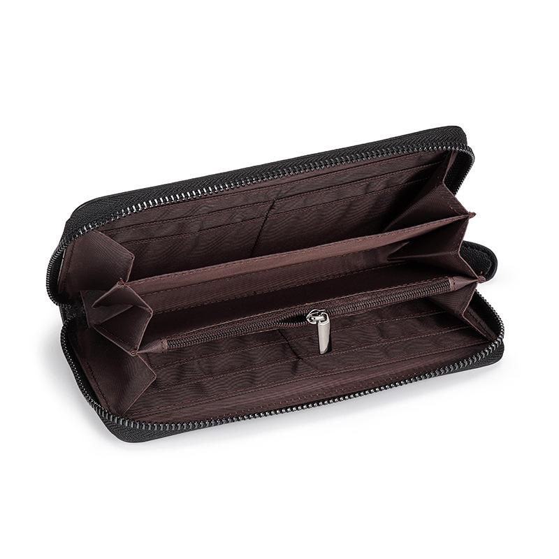 Sheepskin hand-woven long wallet women's wallet 2025 new leather zipper bag multi-card mobile phone handbag