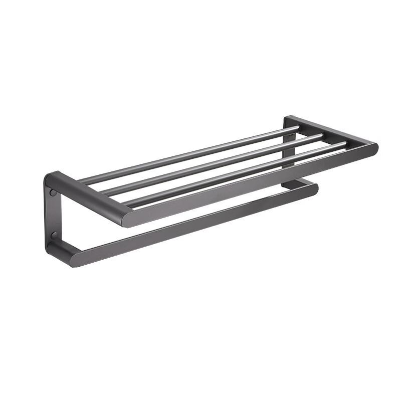 Gunmetal Grey Drill-Free Single Towel Bar