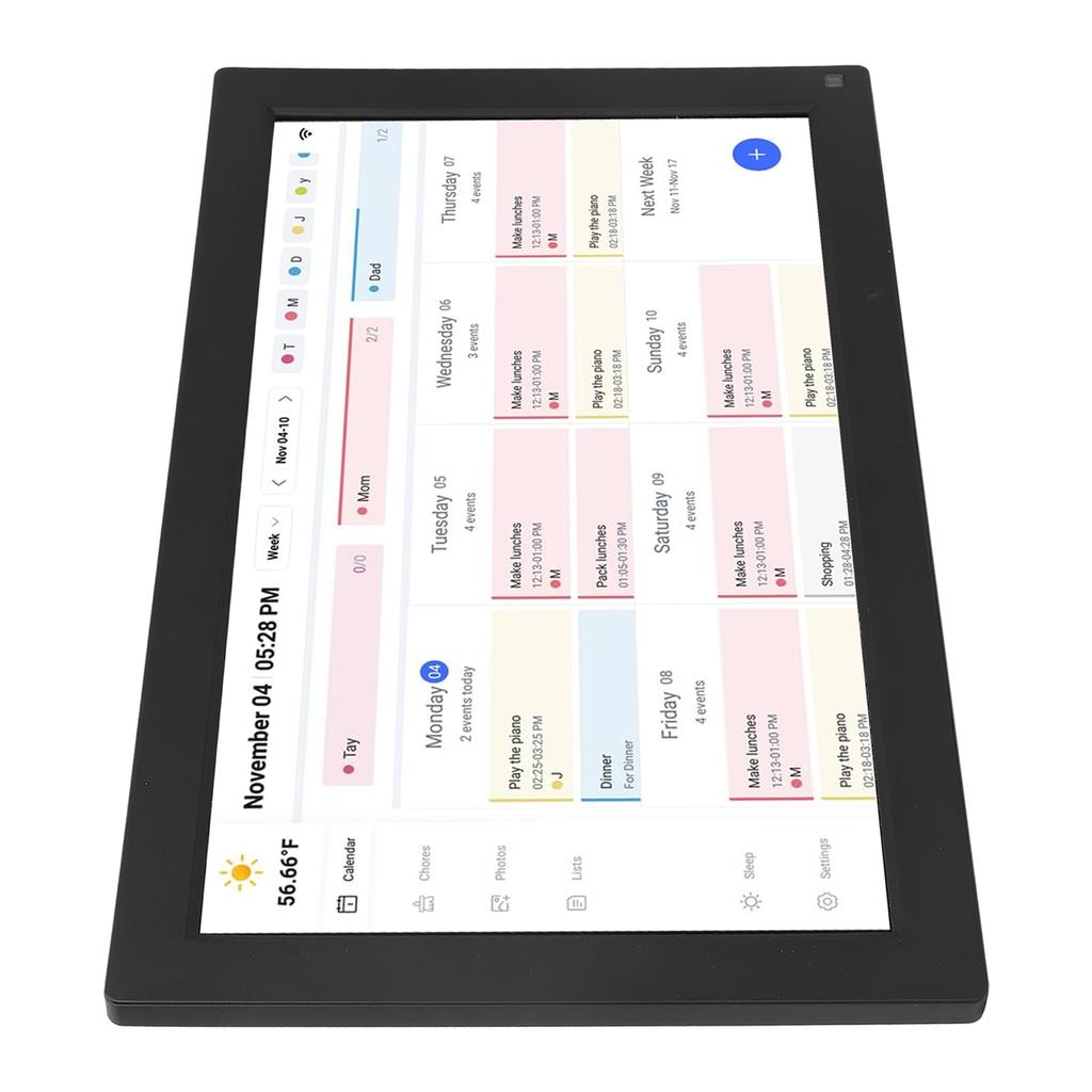 Digitaler Kalender 15,6 Zoll Interaktiver Touchscreen Desktop Wandmontage APP-Steuerung Digitaler Familienplaner Kalender mit