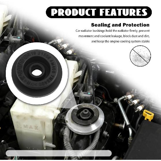 4PCS Car Radiator Support Bushings Rubber,Car Radiator Mount Bushing OEM#21506-4M400/21507-4M400,Radiators Support Bracket Bushing Compatible with