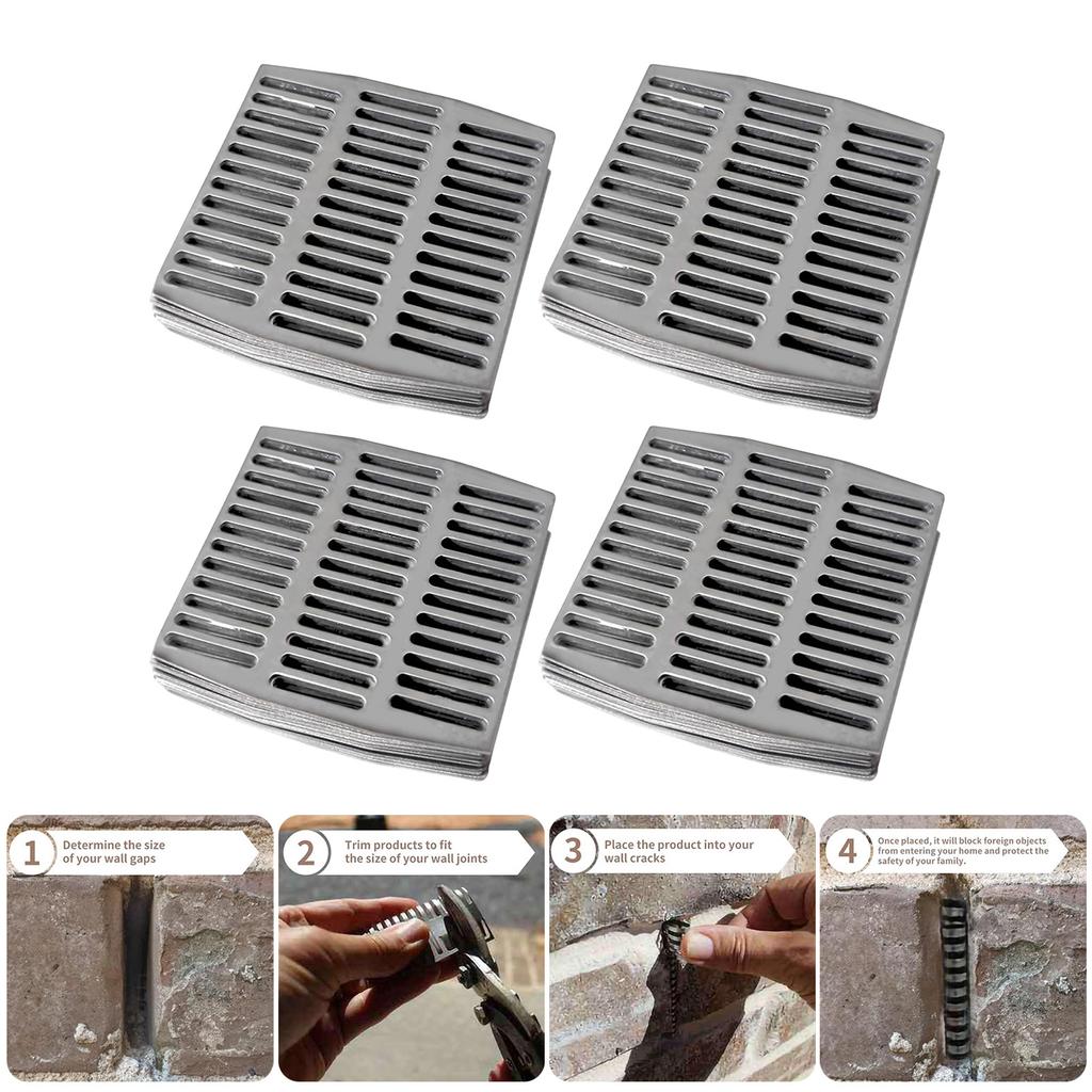 Pack of 40 Weep Hole Vent Covers Steel Brick Wall Weep Vent Covers set Comprehensive Steel Weep Hole Covers for House