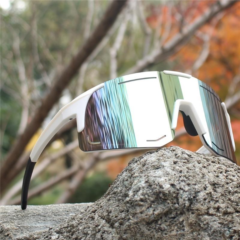 Men Women'S Cycling Glasses Mixed Color PC Polycarbonate Frame and Lens Outdoor Cycling Goggles for Mountain Bike Sport
