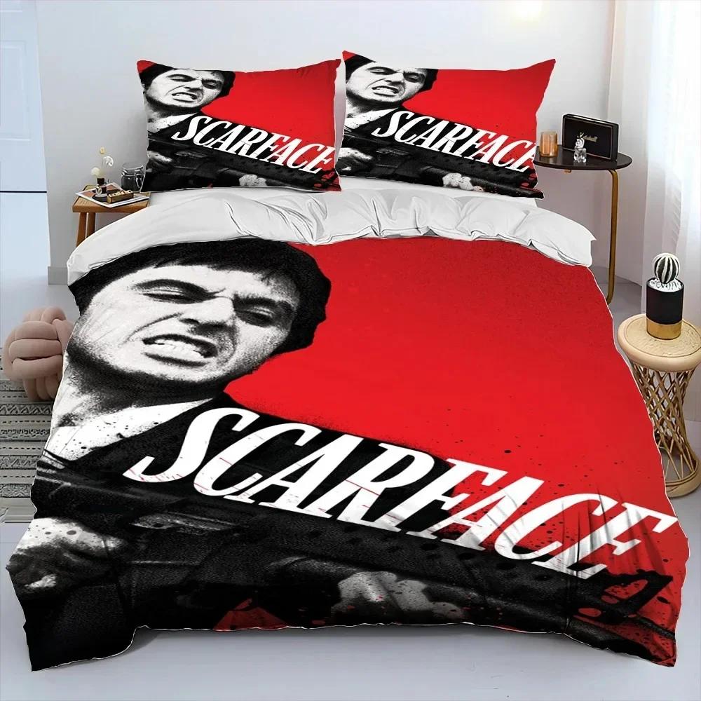3D Movie Scarface Tony Bedding Set Printed Bed Set With Pillowcase Bed Duvet Cover Soft Single Double Queen Super King Size