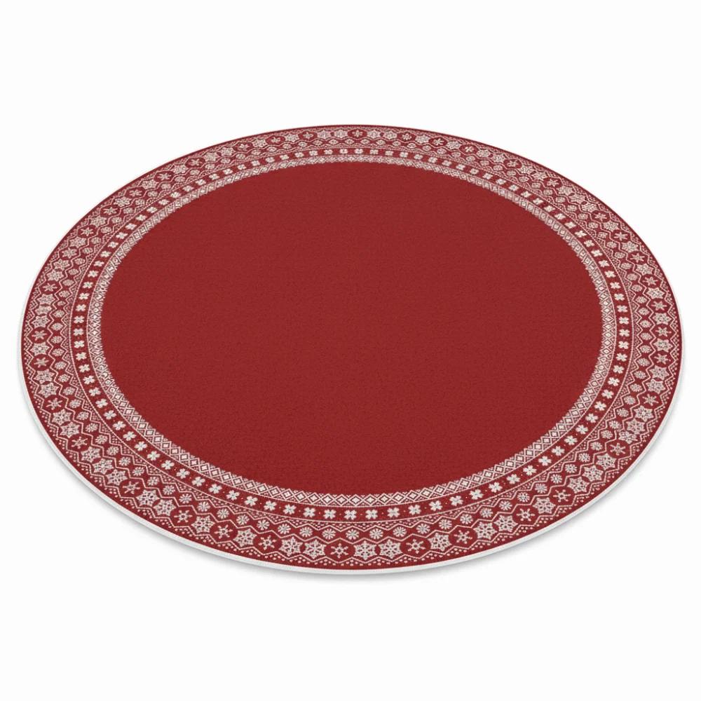 Santa Claus Round Christmas Rug Anti-Slip Water-Absorbent Christmas Tree Circular Carpet Washable Thick Mat Xmas Floor Mat