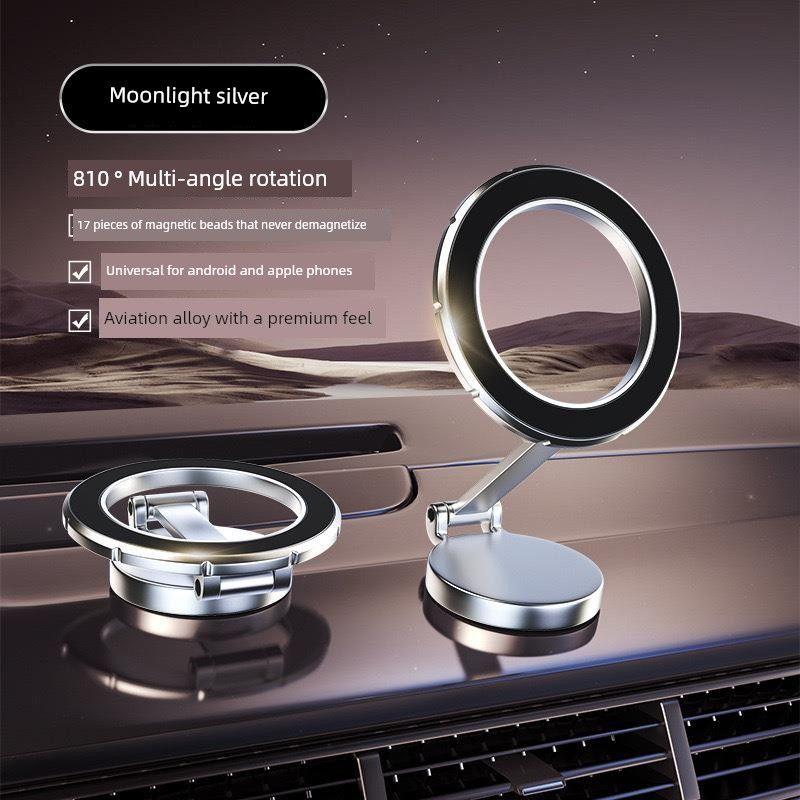 Car Mount with Magnetic Suction, Foldable Vacuum Adsorption, Suitable for Car Navigation and Desktop Use, Strong Suction and Stable
