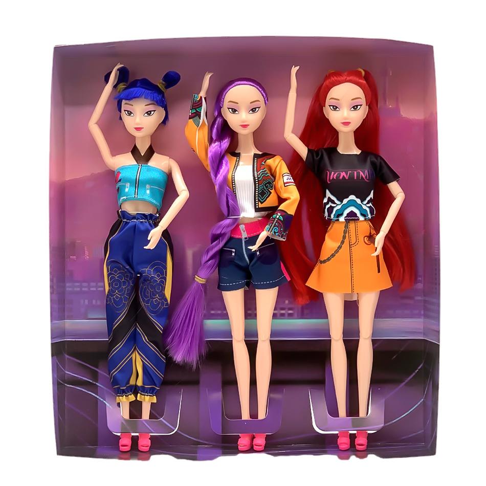 3/Pcs 30cm Anime KPop Demon Hunters Girl Group RUMI MIRA ZOEY Vinyl Doll Figurine Figure Action Pvc Models Toy Ornaments Gift