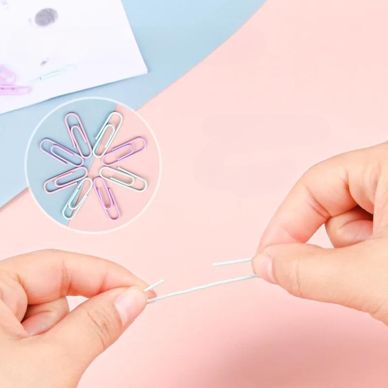 100 Stück bunte Büroklammern, Bürobedarf, Büroklammer, große Datei, Lesezeichen, Büroklammer, U-förmige Schnalle, Bürobedarf