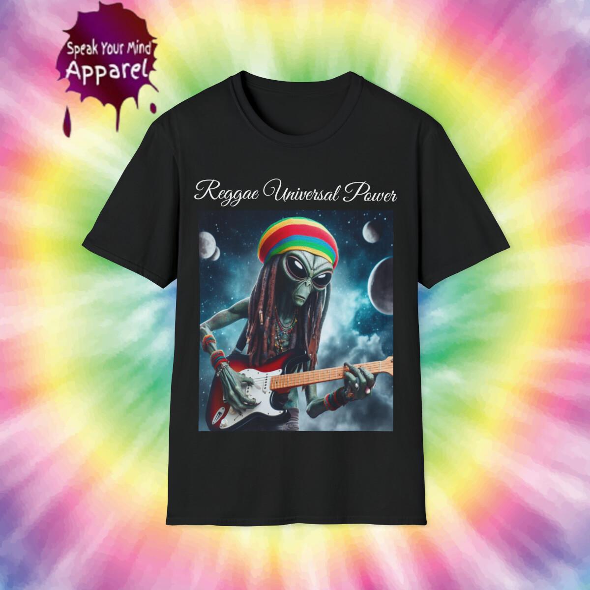 Unisex Cotton T-Shirt. Reggae alien rasta. Rastafari Funny shirt M