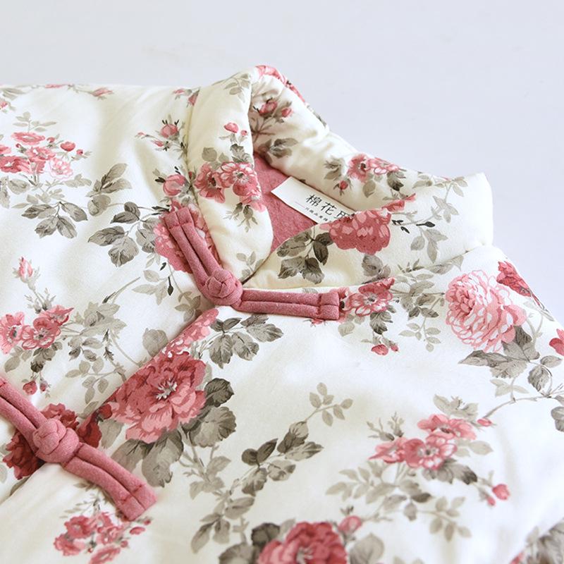 505 Handmade Cotton Floral Jacket, Autumn/Winter, Chinese Style Frog Fasteners, Ladies' All-Cotton Warm Wear