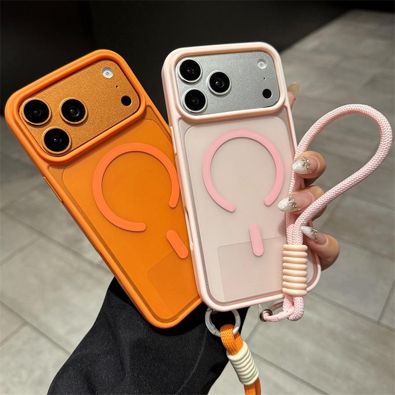 Frosted Magnetic iPhone 17 Pro Case with Lanyard, Compatible with iPhone 11/12/16/17