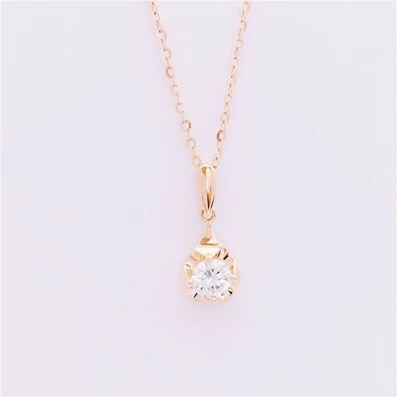 Purple Gold-Plated Rose Gold Color Gold White Gemstone Pendant Exquisite Trend Personality Women