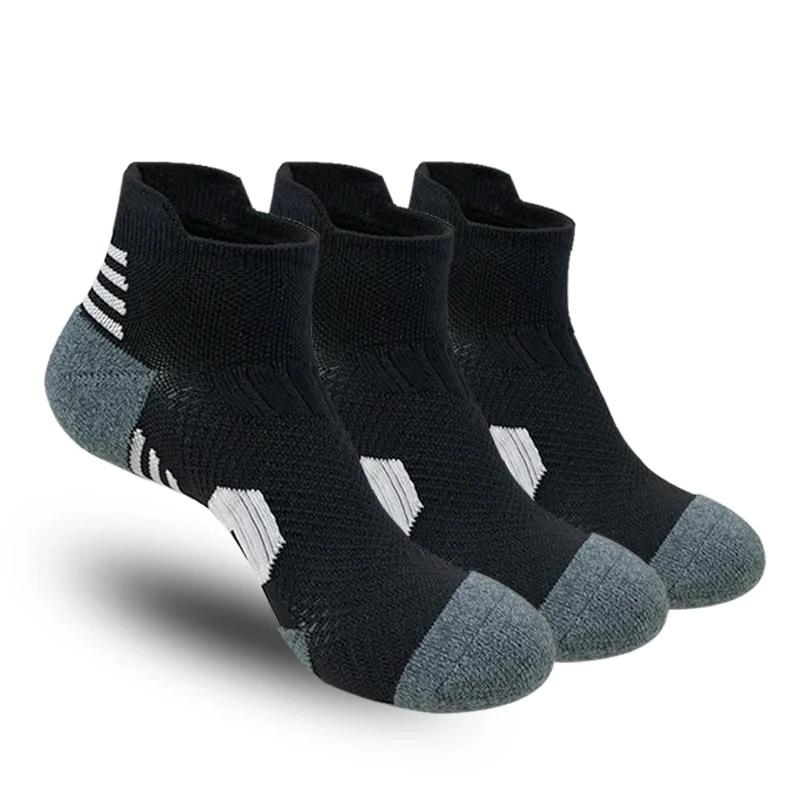 3 Pairs Fitness Sports Socks – Non-Slip Towel Bottom, Quick-Drying Running & Training Socks for Men and Women