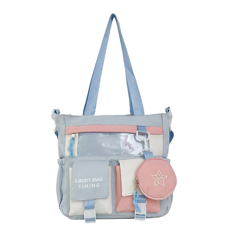 New Japanese Sweet And Cute Girl Diy Badge Ulzzang Ita Bag Casual And Fashionable Shoulder Crossbody Bag With Small Coin Purse