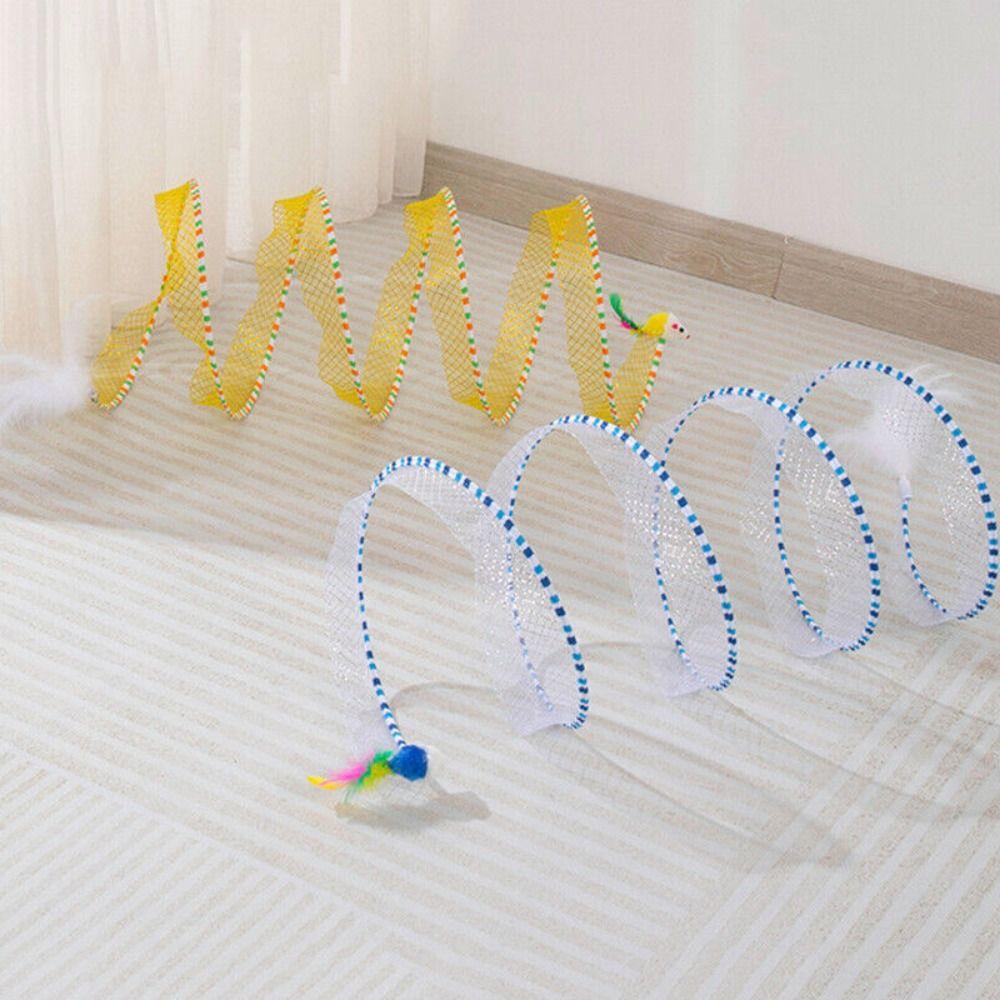 Stretchable Coil Spiral Toy Foldable Pet Interactive Toy Creative Cat Coil Tunnel Toys