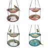 Outdoor Decorative Two Function Bird Bath And Food Owner With S Hook For Easy Hanging Arrangement