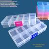Compact 10-Compartment Clear Plastic Box with Removable, Sortable Dividers for Component Storage