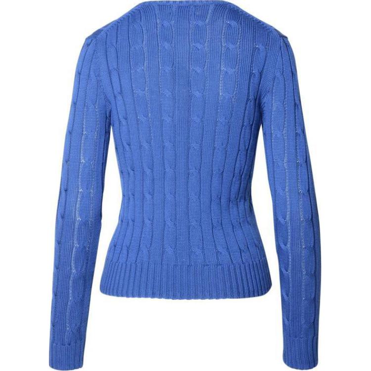 Polo Ralph Lauren Logo Embroidered Round Neck Slim Fit Long Sleeve Knit Top Women tops Blue 211891640-018