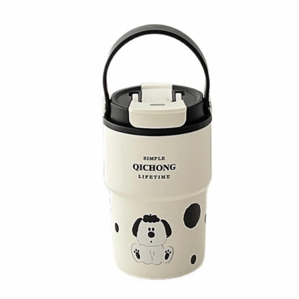 Creative Thermal Water Bottle Portable Drinking Straw Cup Reusable Thermal Cup  Household чёрный