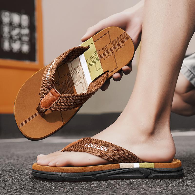 Summer new flip-flops men's high-end casual pinch men's slippers wear non-slip beach slippers