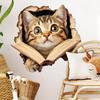 Peek a Boo Reading Cat Wall Sticker Removable Cartoon Decal for Kids Room Nursery Living Room Home Wall Decor