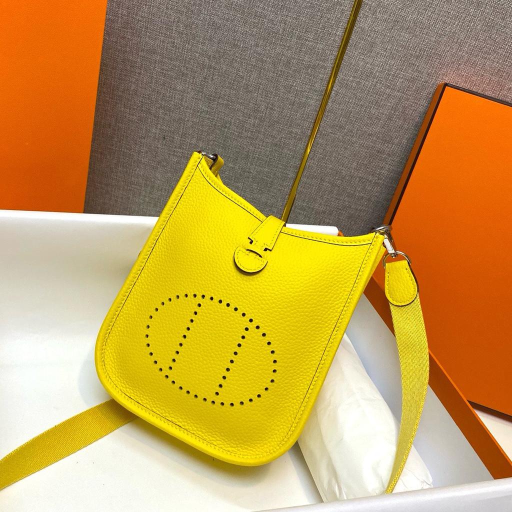 Togo Leather Evelyn Leather Cross-body Bag Top Layer Cowhide Casual Mobile Phone Bag Simple and Versatile Pure Leather Women's Bag