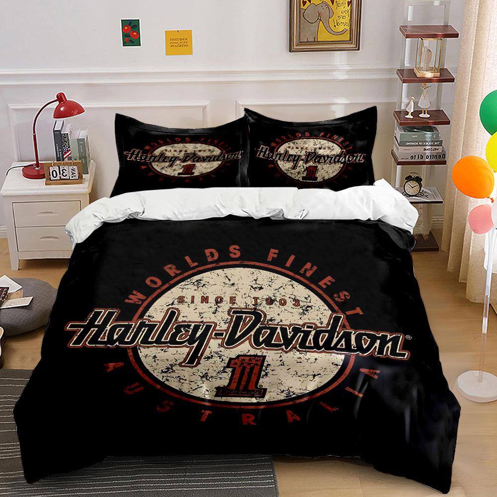 Harley-Davidson Australia Design Bedding Duvet Cover Set Duvet Cover Pillowcases (1*Duvet Cover 2*Pillowcases, Without Duvet Insert)